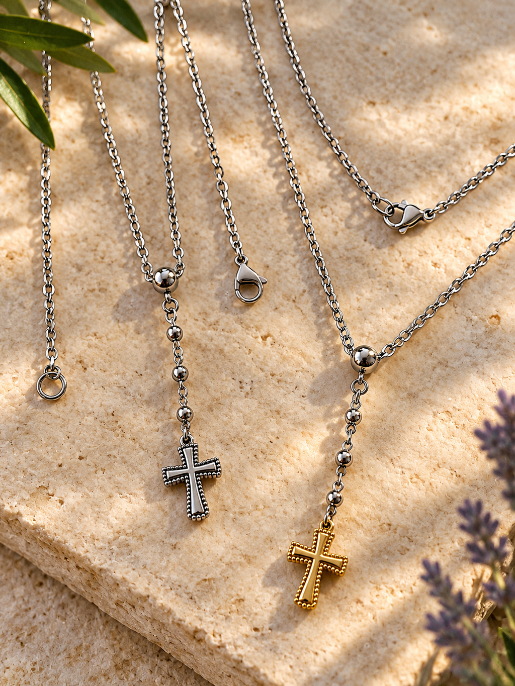 CROSS LARIAT NECKLACE